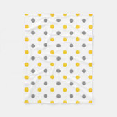 Couverture Polaire Aquarelle gris jaune Pois (Devant)