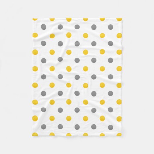 Couverture Polaire Aquarelle gris jaune Pois (Devant)
