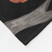 Couverture Polaire Aquarelle Halloween Boo Ghost et Citrouille Noir (Coin)