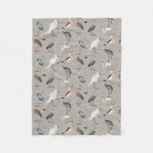 Couverture Polaire Aquarelle Heron Bird Egret Nature Motif