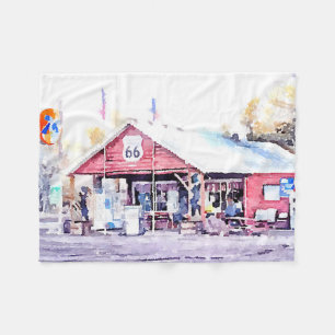 Couverture Polaire Aquarelle historique d'épicerie générale de