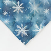Couverture Polaire Aquarelle hiver flocons bleu arrière - plan (Coin)