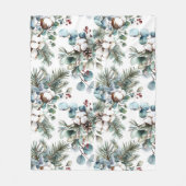 Couverture Polaire Aquarelle hiver pin à coton Noël (Devant)