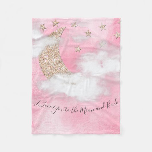 Couverture Polaire Aquarelle I Love You to the Moon and Back Quote (Devant)