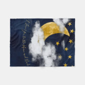 Couverture Polaire Aquarelle I Love You to the Moon and Back Quote (Devant (Horizontal))