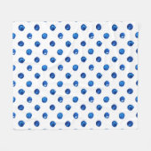 Couverture Polaire Aquarelle indigo bleu pois motif (Devant (Horizontal))