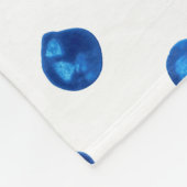 Couverture Polaire Aquarelle indigo bleu pois motif (Coin)