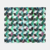 Couverture Polaire Aquarelle Isométrique avec or et marbre Galaxy (Devant (Horizontal))