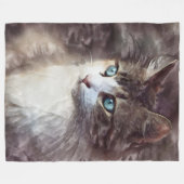 Couverture Polaire Aquarelle Kitten (Devant (Horizontal))