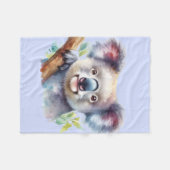Couverture Polaire Aquarelle Koala Ours Faune Animal Nature Art (Devant (Horizontal))