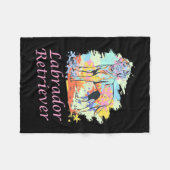 Couverture Polaire Aquarelle Labrador Retriever (Devant (Horizontal))