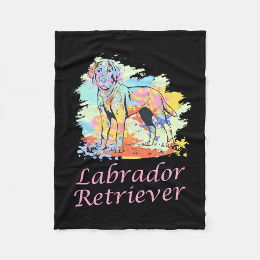 Couverture Polaire Aquarelle Labrador Retriever (Devant)