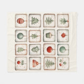 Couverture Polaire Aquarelle Lineart Motif de Noël (Devant (Horizontal))