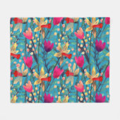 Couverture Polaire Aquarelle Lumineuse : Design Floral Sans Maille. (Devant (Horizontal))