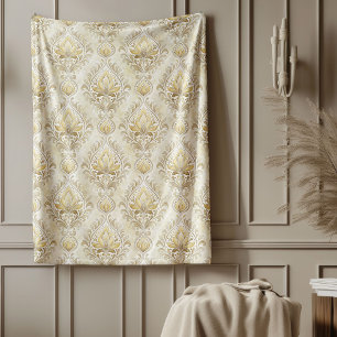Couverture Polaire Aquarelle luxueuse Damask Chic Home Accent