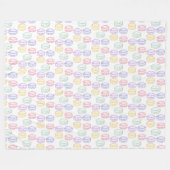 Couverture Polaire Aquarelle Macarons français (Devant (Horizontal))