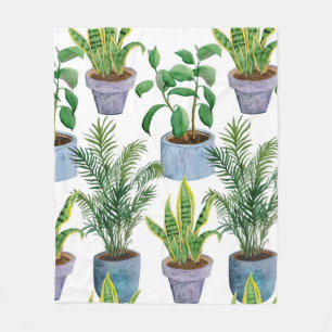 Couverture Polaire Aquarelle main dessinée sans coude motif areca ph