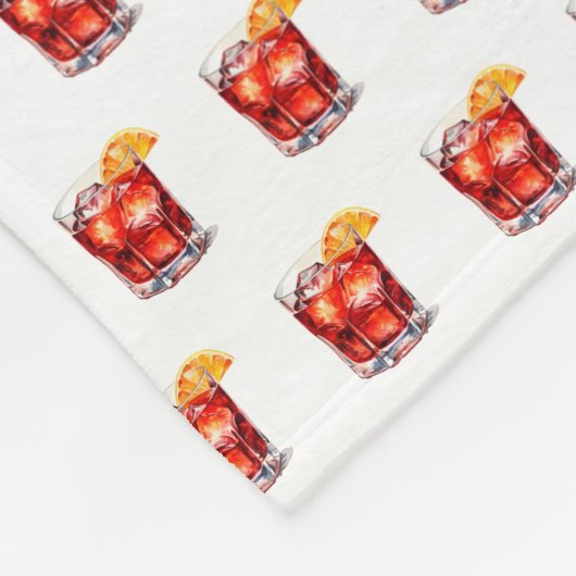 Couverture Polaire Aquarelle Manhattan Cocktail Boisson (Coin)