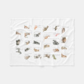 Couverture Polaire Aquarelle mignonne Alphabet animal (Devant (Horizontal))