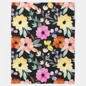 Couverture Polaire Aquarelle moderne Florale FleurS botanique (Devant)