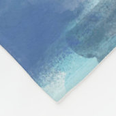 Couverture Polaire Aquarelle moderne turquoise et gris Art Abstrait (Coin)