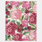Couverture Polaire Aquarelle moderne vert botanique rose floral (Devant)