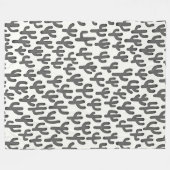 Couverture Polaire Aquarelle Motif Cactus - Noir (Devant (Horizontal))