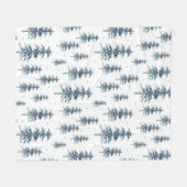 Couverture Polaire Aquarelle Motif d'arbre de pin d'hiver (Devant (Horizontal))