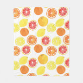 Couverture Polaire Aquarelle Motif de fruits d'agrumes (Devant)