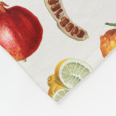 Couverture Polaire Aquarelle Motif de fruits méditerranéen (Coin)