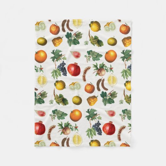 Couverture Polaire Aquarelle Motif de fruits méditerranéen (Devant)