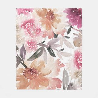Couverture Polaire Aquarelle motif floral fond, fleur, art, flacon
