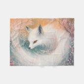 Couverture Polaire Aquarelle Mystic Bloom Spring Fox (Devant (Horizontal))