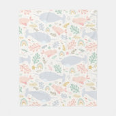 Couverture Polaire Aquarelle Narwhal et Motif de phoque (Devant)