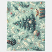 Couverture Polaire Aquarelle Noël Motif vacances Whimy Green (Devant)