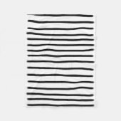 Couverture Polaire Aquarelle noir et blanc Lignes tracées à la main (Devant)