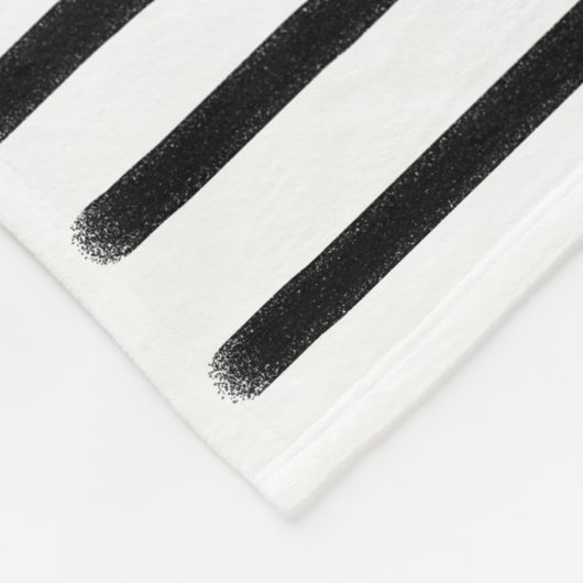 Couverture Polaire Aquarelle noir et blanc Lignes tracées à la main (Coin)
