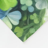 Couverture Polaire Aquarelle noir Poméranie verte Shamrock champ (Coin)