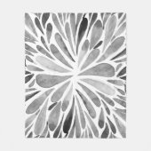 Couverture Polaire Aquarelle noire et blanche abstraite éclatement fl (Devant)