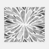 Couverture Polaire Aquarelle noire et blanche abstraite éclatement fl (Devant (Horizontal))
