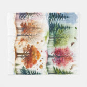 Couverture Polaire Aquarelle numérique 4 saisons confortable (Devant (Horizontal))