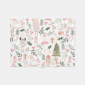 Couverture Polaire Aquarelle Nutcracker Holiday (Devant (Horizontal))