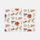 Couverture Polaire Aquarelle Octopus Cephalopod Océan Animaux (Devant (Horizontal))