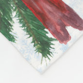 Couverture Polaire aquarelle Oiseau cardinal rouge (Coin)