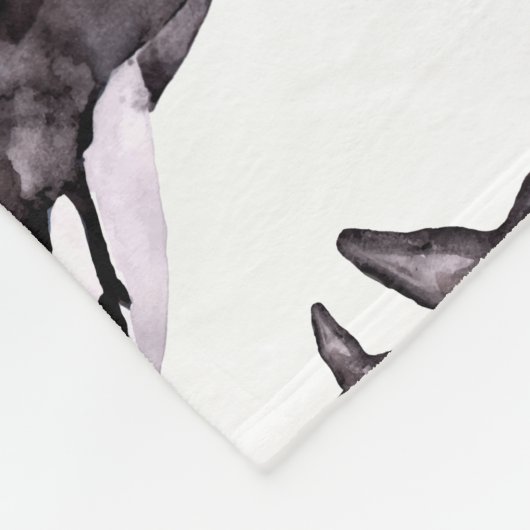 Couverture Polaire Aquarelle Orca (Coin)