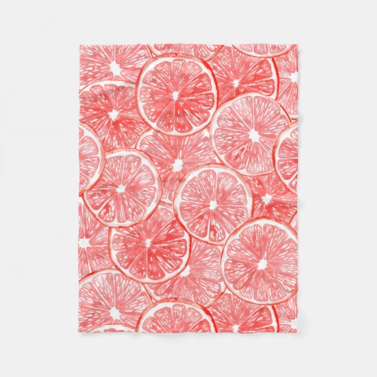 Couverture Polaire Aquarelle pamplemousse motif (Devant)