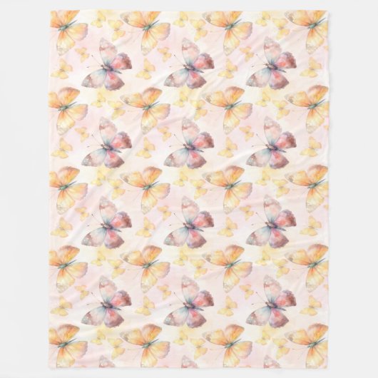 Couverture Polaire Aquarelle Papillon Whimsy (Devant)