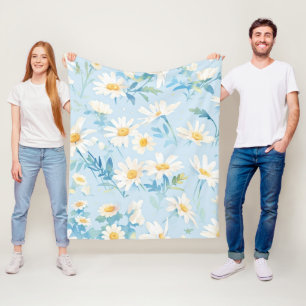 Couverture Polaire Aquarelle Pastel Daisies