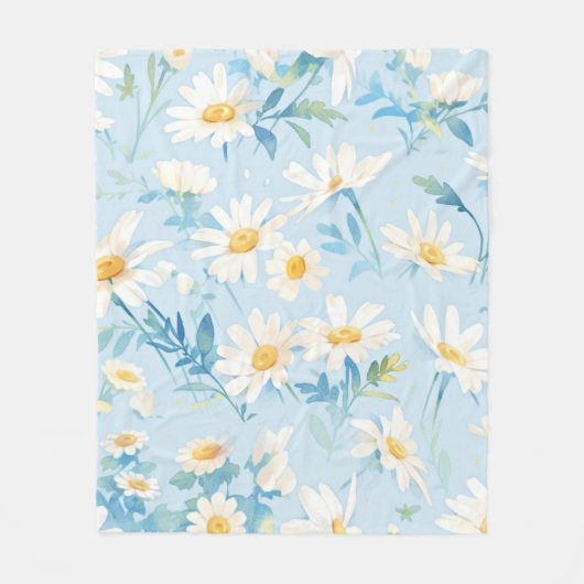 Couverture Polaire Aquarelle Pastel Daisies (Devant)