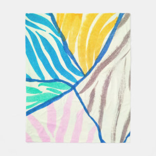 Couverture Polaire Aquarelle patchwork : style de peinture sale.